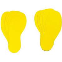 Floor Marking Labels, Footprint, 12" L x 3.75" W, Yellow, Vinyl Brunswick Fyr & Safety