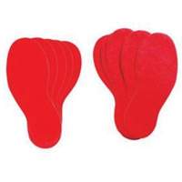 Floor Marking Labels, Footprint, 12" L x 3.75" W, Red, Vinyl Brunswick Fyr & Safety
