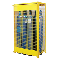 Gas Cylinder Cabinets, 10 Cylinder Capacity, 44" W x 30" D x 74" H, Yellow SAF837 | Brunswick Fyr & Safety