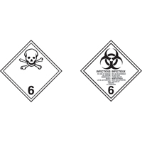 TDG Shipping Labels, Class 6.1, Toxic Substances, Paper Brunswick Fyr & Safety