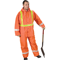 Tornado Traffic Rain Suit, PVC, Small, High Visibility Orange Brunswick Fyr & Safety