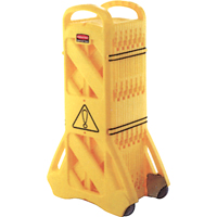 Portable Mobile Barriers, 13' L, Plastic, Yellow SAJ714 | Brunswick Fyr & Safety