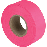 Flagging Tape, 1.1875" W x 150' L, Fluorescent Pink Brunswick Fyr & Safety
