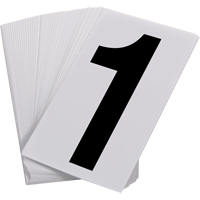 Numéros autocollants, 1, 3-1/2" h, Noir sur blanc SAO091 | Brunswick Fyr & Safety