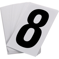 Numéros autocollants, 8, 3-1/2" h, Noir sur blanc SAO093 | Brunswick Fyr & Safety