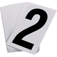 Numéros autocollants, 2, 3-1/2" h, Noir sur transparent SAO101 | Brunswick Fyr & Safety