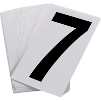 Numéros autocollants, 7, 3-1/2" h, Noir sur blanc SAO112 | Brunswick Fyr & Safety