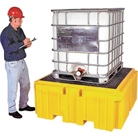 IBC Spill Pallet Plus&reg; With Drain, 365 US gal. Spill Capacity, 62" x 62" x 28" Brunswick Fyr & Safety