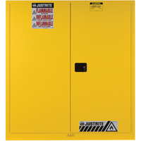 Sure-Grip&reg; EX Vertical Drum Storage Cabinets, 60 US gal. Cap., 2 Drums, Yellow Brunswick Fyr & Safety