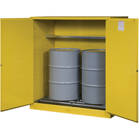 Sure-Grip&reg; EX Vertical Drum Storage Cabinets, 110 US gal. Cap., 2 Drums, Yellow Brunswick Fyr & Safety
