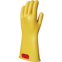 Yellow Natural Rubber Insulating Gloves, ASTM Class 0, Size 8, 14" L Brunswick Fyr & Safety