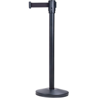 Barri&egrave;res sur pieds pour le contr&ocirc;le des foules, Acier, 35" h, Ruban Noir, Longueur du ruban 7' Brunswick Fyr & Safety