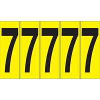 Individual Adhesive Number Markers, 7, 3-7/8" H, Black on Yellow SC848 | Brunswick Fyr & Safety