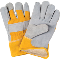 Winter-Lined Fitters Gloves, Large, Split Cowhide Palm, Boa Inner Lining SD614 | Brunswick Fyr & Safety
