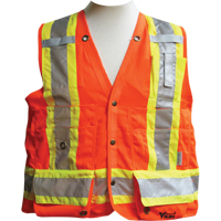 Surveyor Safety Vest, High Visibility Orange, Medium, Polyester Brunswick Fyr & Safety