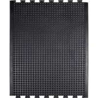 Tapis antifatigue en d&ocirc;me, &agrave; bulles, 3' x 4' x 1/2", Noir, Caoutchouc Brunswick Fyr & Safety