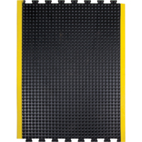 Tapis antifatigue en d&ocirc;me, &agrave; bulles, 3' x 4' x 1/2", Noir, Caoutchouc Brunswick Fyr & Safety
