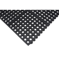 Tapis modulaire antifatigue, Nid d'abeilles, 3' x 3' x 1/2", Noir, Caoutchouc naturel Brunswick Fyr & Safety