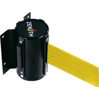 Wall Mount Barrier, Steel, Screw Mount, 12', Yellow Tape Brunswick Fyr & Safety
