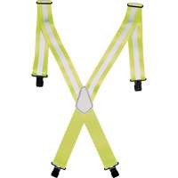Hi-Viz 2" Work Suspenders, High Visibility Lime-Yellow, Silver Reflective Colour, One Size Brunswick Fyr & Safety