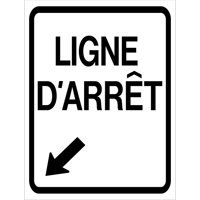 "Ligne d'Arr&ecirc;t" Roll-Up Traffic Sign, 23-3/5" x 29-1/2", Vinyl, French with Pictogram Brunswick Fyr & Safety