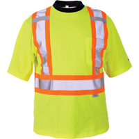 T-shirt de s&eacute;curit&eacute;, Polyester, Moyen, Jaune lime haute visibilit&eacute; Brunswick Fyr & Safety