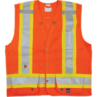 Surveyor Safety Vest, High Visibility Orange, Small, Polyester Brunswick Fyr & Safety