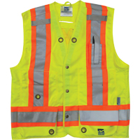 Surveyor Safety Vest, High Visibility Lime-Yellow, Small, Polyester Brunswick Fyr & Safety