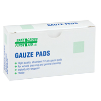 Gaze, Tampon, 3" lo x 3" la, St&eacute;rile, Dispositif m&eacute;dical Classe 1 Brunswick Fyr & Safety