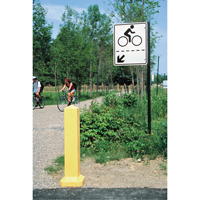 Bollards, Plastic, 33" H x 6" W, Yellow Brunswick Fyr & Safety