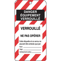 &eacute;tiquettes de verrouillage, Plastique, 3" la x 5-3/4" h, Français Brunswick Fyr & Safety