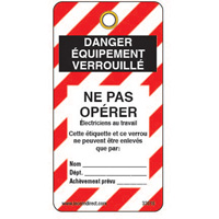&eacute;tiquettes de verrouillage, Plastique, 3" la x 5-3/4" h, Français Brunswick Fyr & Safety