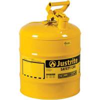 Safety Cans, Type I, Steel, 5 US gal., Yellow, FM Approved/UL/ULC Listed Brunswick Fyr & Safety