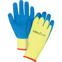 Gants haute visibilit&eacute; doubl&eacute;s d'acrylique & enduits de caoutchouc, 8/Moyen, R&ecirc;vetement Latex de caoutchouc, Calibre 7, Enveloppe en Tissu &eacute;ponge Brunswick Fyr & Safety