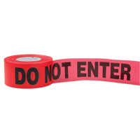 Standard Barricade Tape, English, 3" W x 1000' L, 2 mils, Red Brunswick Fyr & Safety