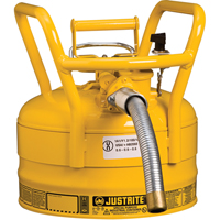 D.O.T. AccuFlow™ Safety Cans, Type II, Steel, 2.5 US gal., Yellow, FM Approved SED122 | Brunswick Fyr & Safety