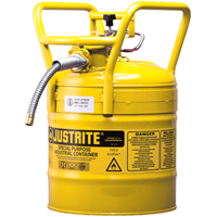 D.O.T. AccuFlow™ Safety Cans, Type II, Steel, 5 US gal., Yellow, FM Approved SED123 | Brunswick Fyr & Safety