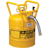D.O.T. AccuFlow™ Safety Cans, Type II, Steel, 5 US gal., Yellow, FM Approved SED124 | Brunswick Fyr & Safety
