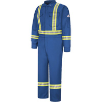 Combinaisons de qualit&eacute; sup&eacute;rieure r&eacute;sistantes aux flammes avec bandes r&eacute;fl&eacute;chissantes, Taille 38, Bleu royal, 12,2 cal/cm² Brunswick Fyr & Safety