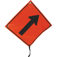 Enseigne enroulable fl&egrave;che oblique vers la droite, 24" x 24", Vinyle, Pictogramme Brunswick Fyr & Safety