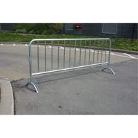Portable Barrier, Interlocking, 102" L x 40" H, Silver SEE395 | Brunswick Fyr & Safety