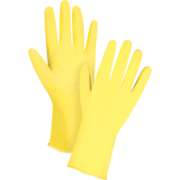 Gants jaune canari de premi&egrave;re qualit&eacute; r&eacute;sistants aux produits chimiques, Taille Petit/7, 12" lo, Latex de caoutchouc, Doublure en Ouat&eacute;e, 15 mils Brunswick Fyr & Safety