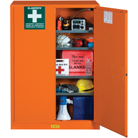 Armoires de rangement pour pr&eacute;paration aux situations d'urgence, Acier, 4 Tablettes, 65" h x 43" la x 18" P, Orange Brunswick Fyr & Safety