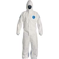 Hooded Coveralls, 4X-Large, Blue/White, Tyvek&reg; 400 D Brunswick Fyr & Safety