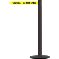 Montant pour syst&egrave;me Advance TensaBarrier, Acier, 36" h, Ruban Noir/Jaune, Longueur du ruban 7,5' Brunswick Fyr & Safety