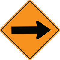 Arrow Roll-Up Temporary Conditions Sign , 24" x 24", Vinyl, Pictogram SEH885 | Brunswick Fyr & Safety