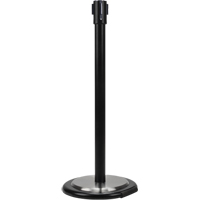 Free-Standing Crowd Control Barrier Receiver Post With Wheels, 35" High, Black SEI763 | Brunswick Fyr & Safety