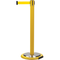 Barri&egrave;res sur pieds pour le contr&ocirc;le des foules, Acier, 35" h, Ruban Jaune, Longueur du ruban 7' Brunswick Fyr & Safety