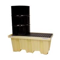 Palettes Poly-Spillpallet emboîtables sans drain pour 2 barils, Capacit&eacute; de d&eacute;versement 66 gal. US, 51" x 26" x 21" Brunswick Fyr & Safety