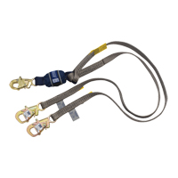 Force2™ Tie-Off Shock-Absorbing Lanyard, 6', E4, Snap Hook Center, Snap Hook Leg Ends, Polyester SEJ425 | Brunswick Fyr & Safety